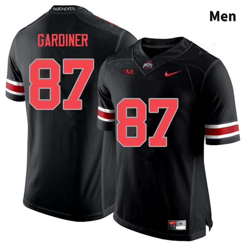 Men's Ohio State Buckeyes #87 Ellijah Gardiner Blackout Authentic College Stitched Football Jersey 23OT044GP